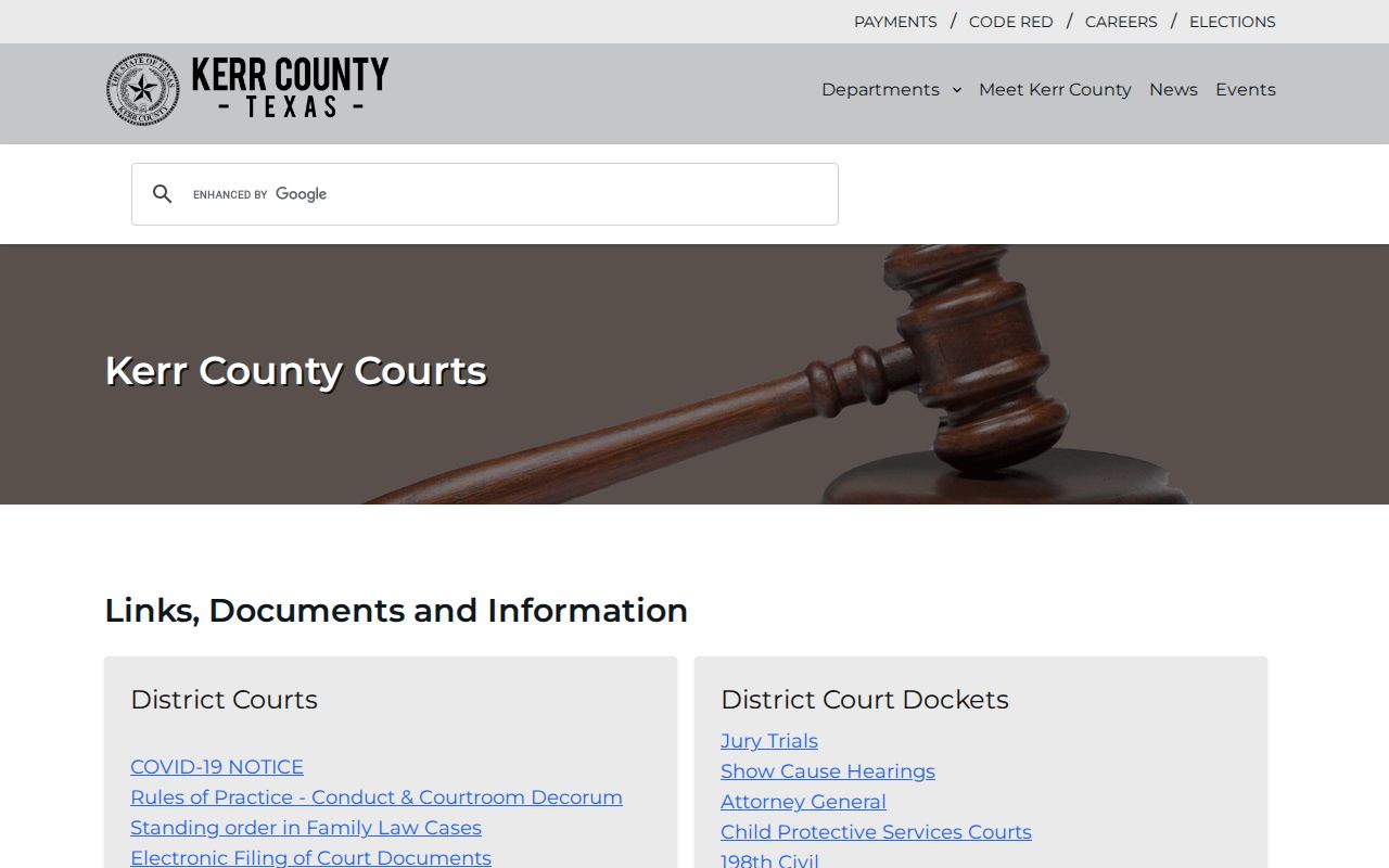 Kerr County warrant records reference: county courts directory