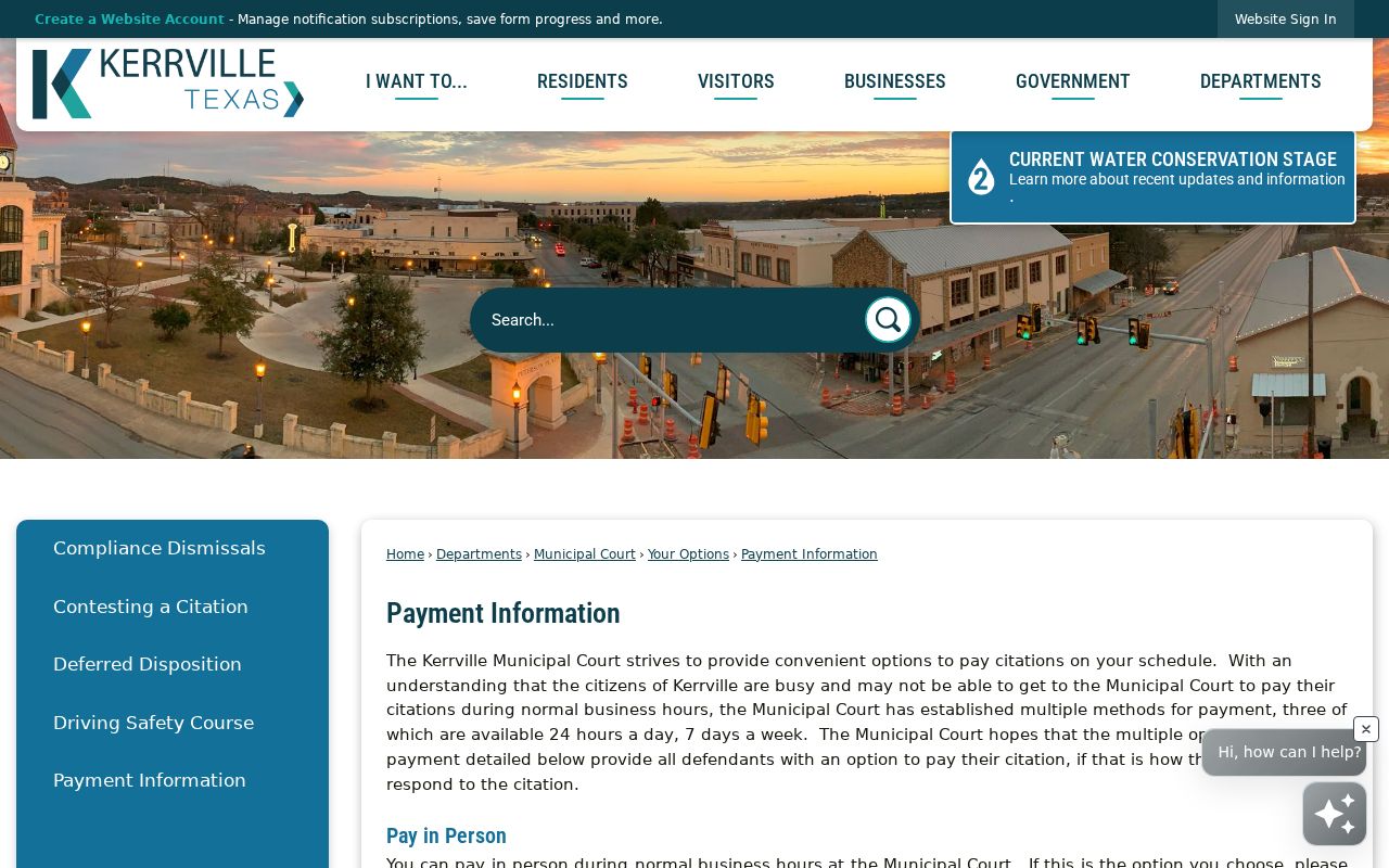 Kerr County municipal warrant reference: Kerrville court payment options