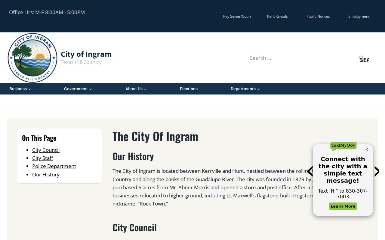 Ingram warrant search reference: city offices and municipal contact information