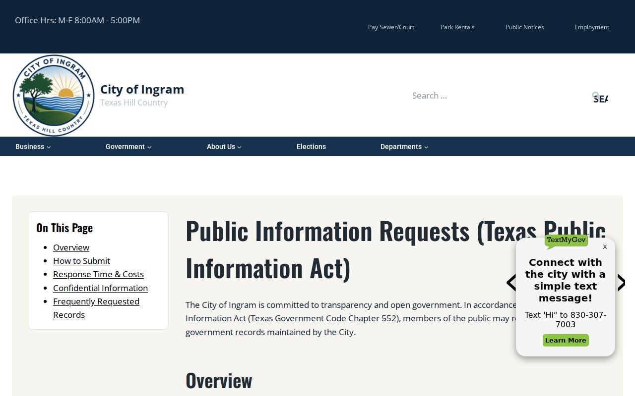 Ingram warrant search reference: Public Information Act request steps and copy charges
